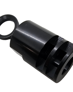 Muzzle Brake with Crush Washer – 1/2x28 Thread, 9MM/5.56, Steel, Black – 1.25" Long