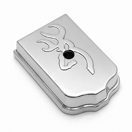 Chrome Plated Metal Magazine Base Plates for Browning Hi Power (.40 S&W) – Solid Metal – Set of 2