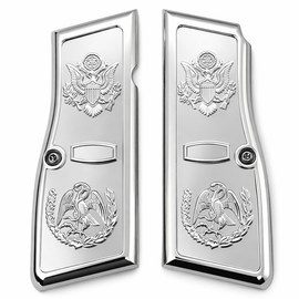 Eagles Browning Hi Power / Tisas Regent BR9 Metal Grips – Nickel Finish (Includes Screws)