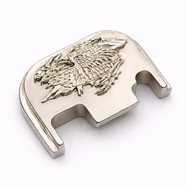 Nickel Eagle Glock Slide Back Plate – Metal Upgrade Gen 1-4