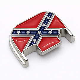Nickel Dixie Flag Glock Slide Back Plate – Metal Upgrade Gen 1-4
