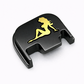 Black Gold Lady Glock Slide Back Plate – Metal Upgrade Gen 1-4