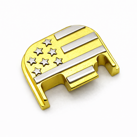 Gold Nickel US Flag Glock Slide Back Plate – Metal Upgrade Gen 1-4