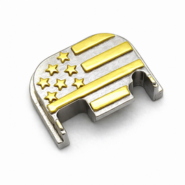 Nickel Gold US Flag Glock Slide Back Plate – Metal Upgrade Gen 1-4