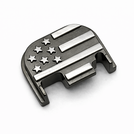 Black Nickel US Flag Glock Slide Back Plate – Metal Upgrade Gen 1-4