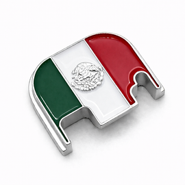 Nickel Mexican Flag Glock Slide Back Plate – Metal Upgrade Gen 1-4