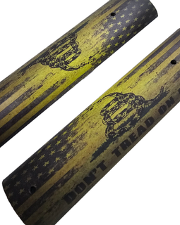 AR-15 / M4 Picatinny Rail Covers – “Don’t Tread On Me” Gadsden Flag Design, Aluminum 6" Panels (Set of 2)