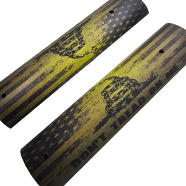 AR-15 / M4 Picatinny Rail Covers – “Don’t Tread On Me” Gadsden Flag Design, Aluminum 6" Panels (Set of 2)