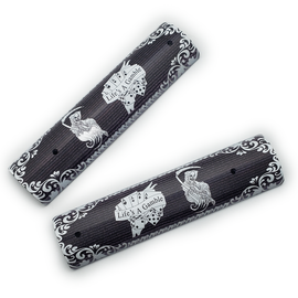 AR-15 / M4 Picatinny Rail Covers – “Life’s a Gamble” Grim Reaper Design, Aluminum 6" Panels (Set of 2)