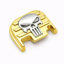 Gold Nickel Skull Glock Slide Back Plate – Metal Upgrade Gen 1-4