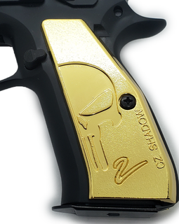 Gold-Plated Steel CZ Shadow 2 / CZ-75 / CZ-85 / SP-01 Full-Size Grips – Engraved Polished Finish