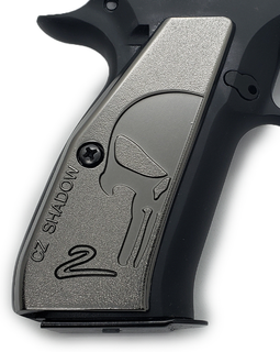 Gray Steel CZ Shadow 2 / CZ-75 / CZ-85 / SP-01 Full-Size Grips – Textured Polished Finish