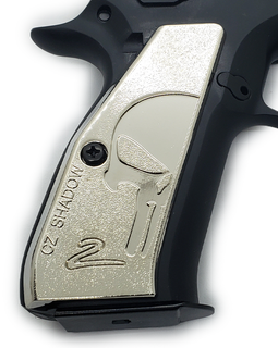 Nickel-Plated Steel CZ Shadow 2 / CZ-75 / CZ-85 / SP-01 Full-Size Grips – Polished Textured Finish