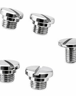 Grip Screw Set for Taurus PT92 / PT99 Series – Polished Chrome (4 Fat + 1 Slim)