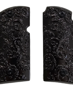 Kimber Micro 9mm Metal Scroll Design Grips – Gloss Black (Includes 4 Matching Screws)